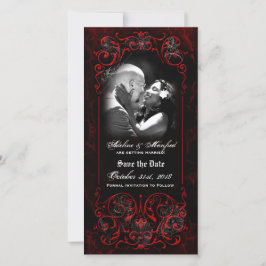 Gothic Victoriaans Spooky Red Custom Save the Date
