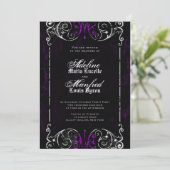 Gothic Victoriaans Spooky Wedding Invite Kaart (Staand voorkant)