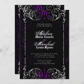 Gothic Victoriaans Spooky Wedding Invite Kaart (Voorkant / Achterkant)