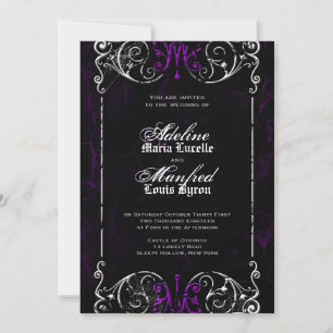 Gothic Victoriaans Spooky Wedding Invite Kaart