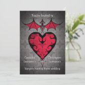 Gothic Victoriaans staked vampier hart in rood Kaart (Staand voorkant)