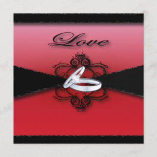 gothic Victoriaans steampunk red and black bruilof Kaart