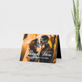 Gothic Victoriaans Unique Dark Wedding Bedankkaart