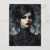 Gothic Victoriaans vrouw in het zwart Briefkaart (Voorkant)