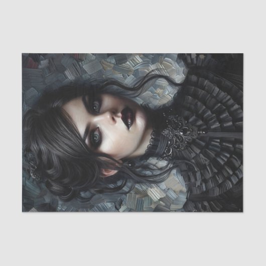 Gothic Victoriaans vrouw in het zwart Tissuepapier (Voorkant)