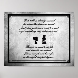Gothic Victoriaans Wedding Sign Poster