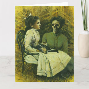 Gothic Victoriaans Wereolf Girl Large Greetings ca Kaart