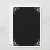 Gothic Victoriaans Zwart Wit Huwelijksuitnodiging Kaart (Achterkant)