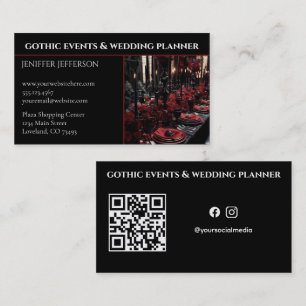 Gothic Victoriaanse evenementen- en trouwplanner Visitekaartje