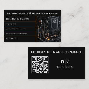 Gothic Victoriaanse evenementen- & huwelijksplanne Visitekaartje