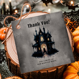 Gothic Victoriaanse Gehekende Huis Halloween Bedan Bedankjes Labels