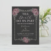 Gothic Victoriaanse huwelijksuitnodiging Kaart (Staand voorkant)