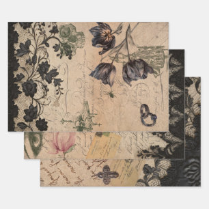 Gothic Victoriaanse Shabby Chic Mix Inpakpapier Vel