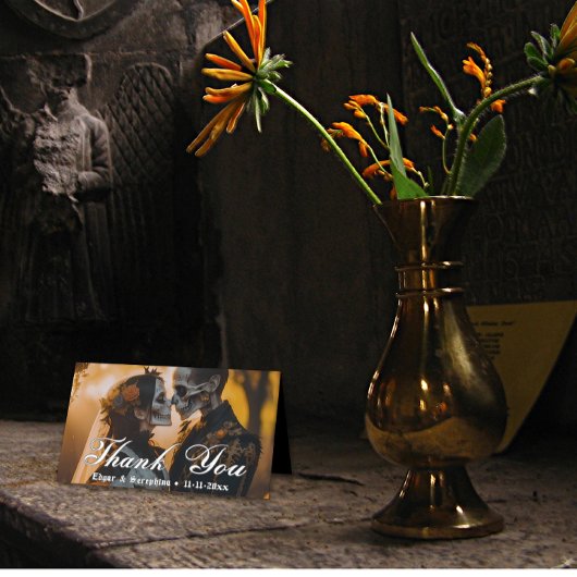 Gothic Victoriaanse unieke donkere bruiloft Plaatskaartje