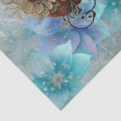 Gothic Victorian Girl & Raven Teal Florals Tissuepapier (Detail)