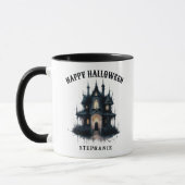 Gothic Victorian Haunted House Happy Halloween Mok (Links)