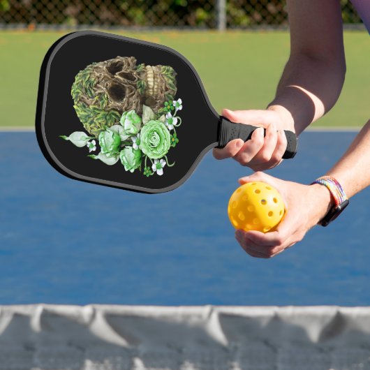 Gothic Vine bedekt met boomschedel met groene bloe Pickleball Paddle (Insitu)