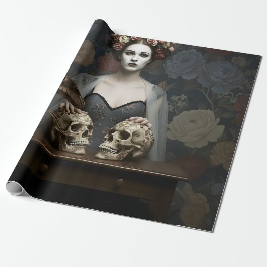 Gothic Vintage Art Design Cadeaupapier (Uitgerold)