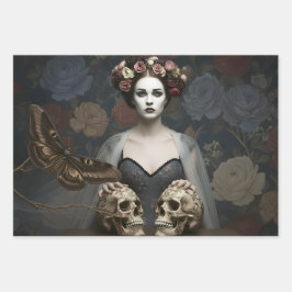 Gothic Vintage Art Design Inpakpapier Vel