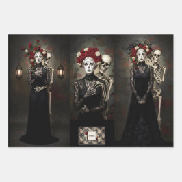 Gothic Vintage Art Design Inpakpapier Vel