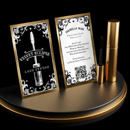 Gothic Vintage Beauty Lash Studio Black Luxury Visitekaartje