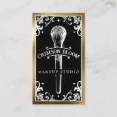 Gothic Vintage Beauty Makeup Artist Black Luxury Visitekaartje (Voorkant)