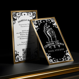 Gothic Vintage Beauty Nagelsalon Zwart Luxe Visitekaartje