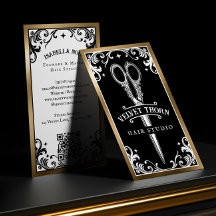 Gothic Vintage Hair Stylist Beauty Salon Black
