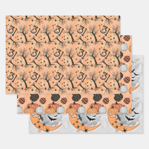 Gothic Vintage Pompoen 31 Oktober Halloween Inpakpapier Vel