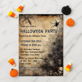 Gothic Vintage Schedel Volwassen Halloween Feest Kaart