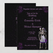 Gothic violet bruiloft Kaart (Voorkant / Achterkant)