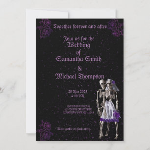  Gothic violet bruiloft Kaart