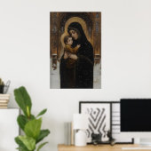 Gothic Virgin Mary and Jesus Art Christian Poster (Thuiskantoor)