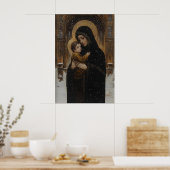 Gothic Virgin Mary and Jesus Art Christian Poster (Keuken)