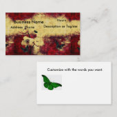 Gothic Visitekaartje Aged Kijk naar rode bloedvlin (Voorkant / Achterkant)