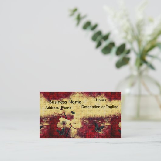 Gothic Visitekaartje Aged Kijk naar rode bloedvlin (Staand voorkant)