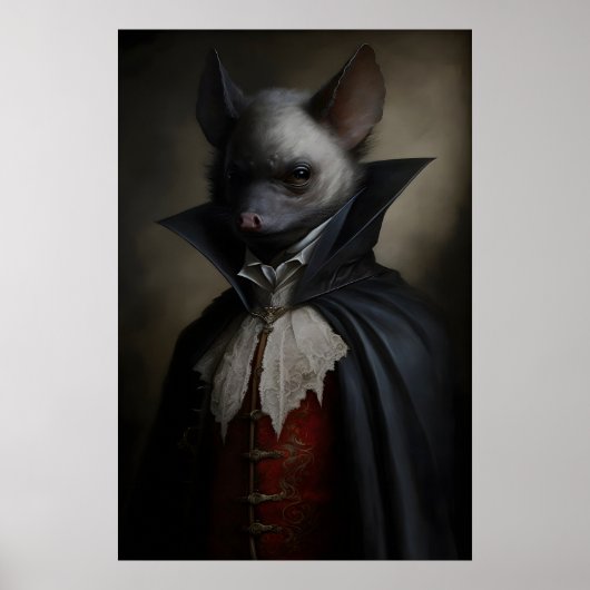 Gothic Vleermuis Vintage Poster, Kunst Poster Prin (Voorkant)