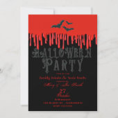 Gothic Vleermuizen & Rode Druipende Bloed Hallowee Kaart (Voorkant)