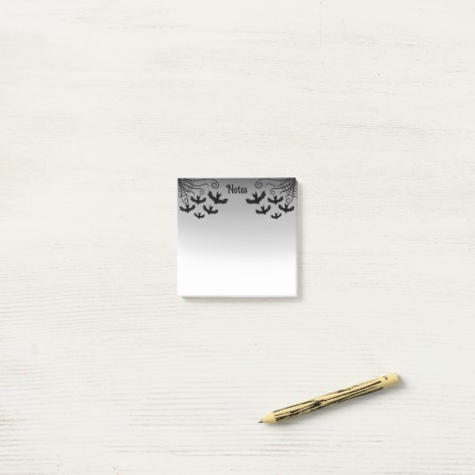 Gothic Vleermuizen Spinnenweb Post-it® Notes (Op bureau)