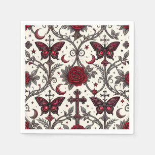 Gothic Vlinder Bloemmotief (1) Servet