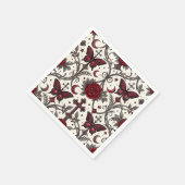 Gothic Vlinder Bloemmotief (1) Servet (Hoek)