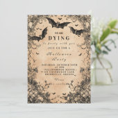 Gothic Vlucht Donkere Halloween Kaart (Staand voorkant)