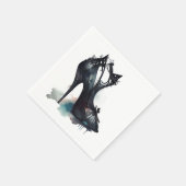 Gothic Vogue | Blauwgroen Splash en Stiletto Hoge  Servet (Hoek)