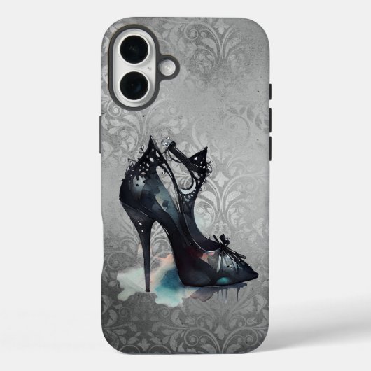 Gothic Vogue Grunge | Blauwgroen Splash Stiletto H Case-Mate iPhone Case (Achterkant)