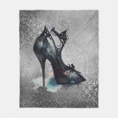 Gothic Vogue Grunge | Blauwgroen Splash Stiletto H Fleece Deken (Voorkant)
