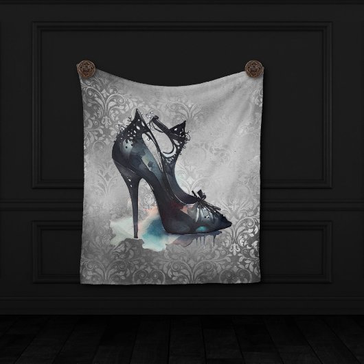Gothic Vogue Grunge | Blauwgroen Splash Stiletto H Fleece Deken