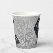 Gothic Vogue Grunge | Blauwgroen Splash Stiletto H Papieren Bekers (Links)