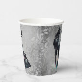 Gothic Vogue Grunge | Blauwgroen Splash Stiletto H Papieren Bekers (Rechts)