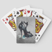 Gothic Vogue Grunge | Blauwgroen Splash Stiletto H Pokerkaarten (Achterkant)