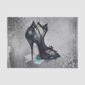 Gothic Vogue Grunge | Blauwgroen Splash Stiletto H Tissuepapier (Voorkant)